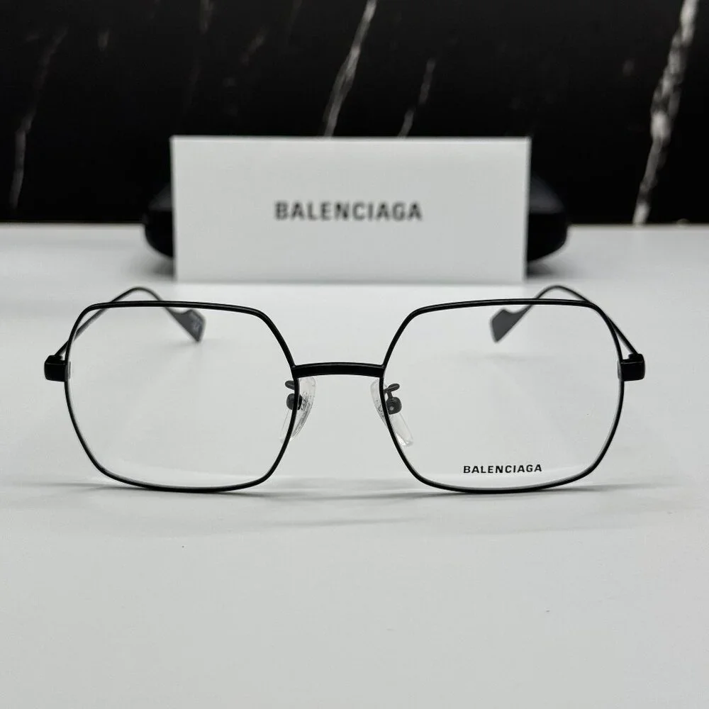 NEW BALENCIAGA BB0090O 001 SQUARE BLACK WOMEN EYEGLASSES BALENCIAGA